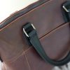 Leather Messenger Bag Men Brown Tote Laptop Compartment