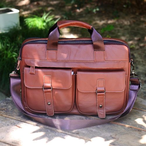 Men's Leather Travel Tote Large Capacity Cowhide Shoulder